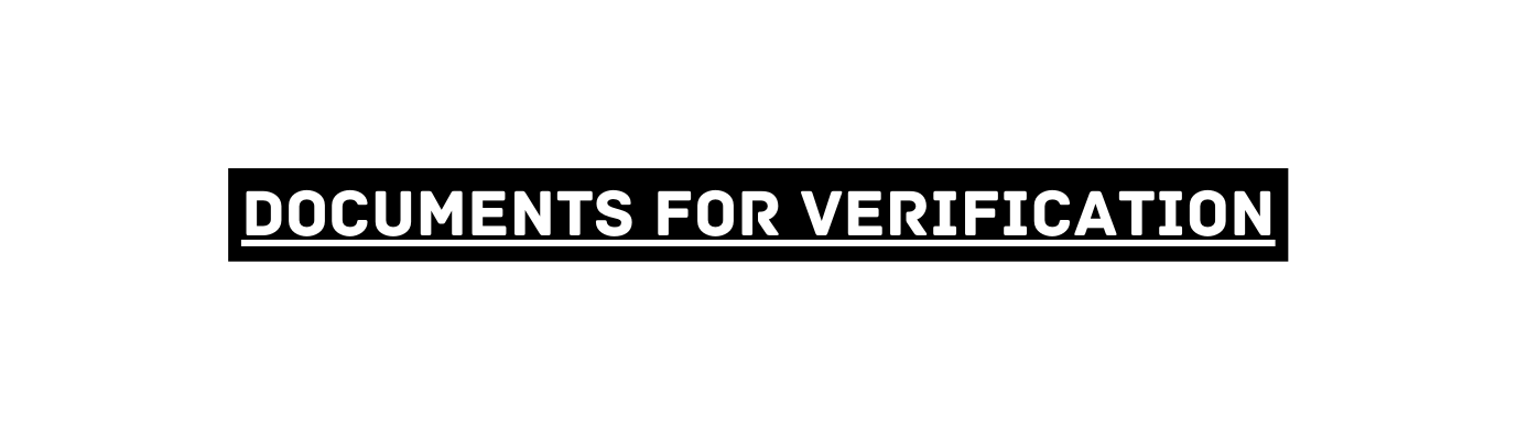 Documents For Verification