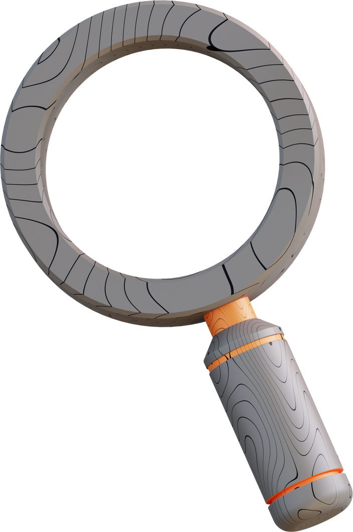 3D illustration Magnifying glass