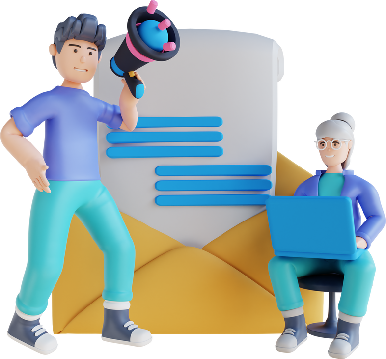 3D illustration email marketing